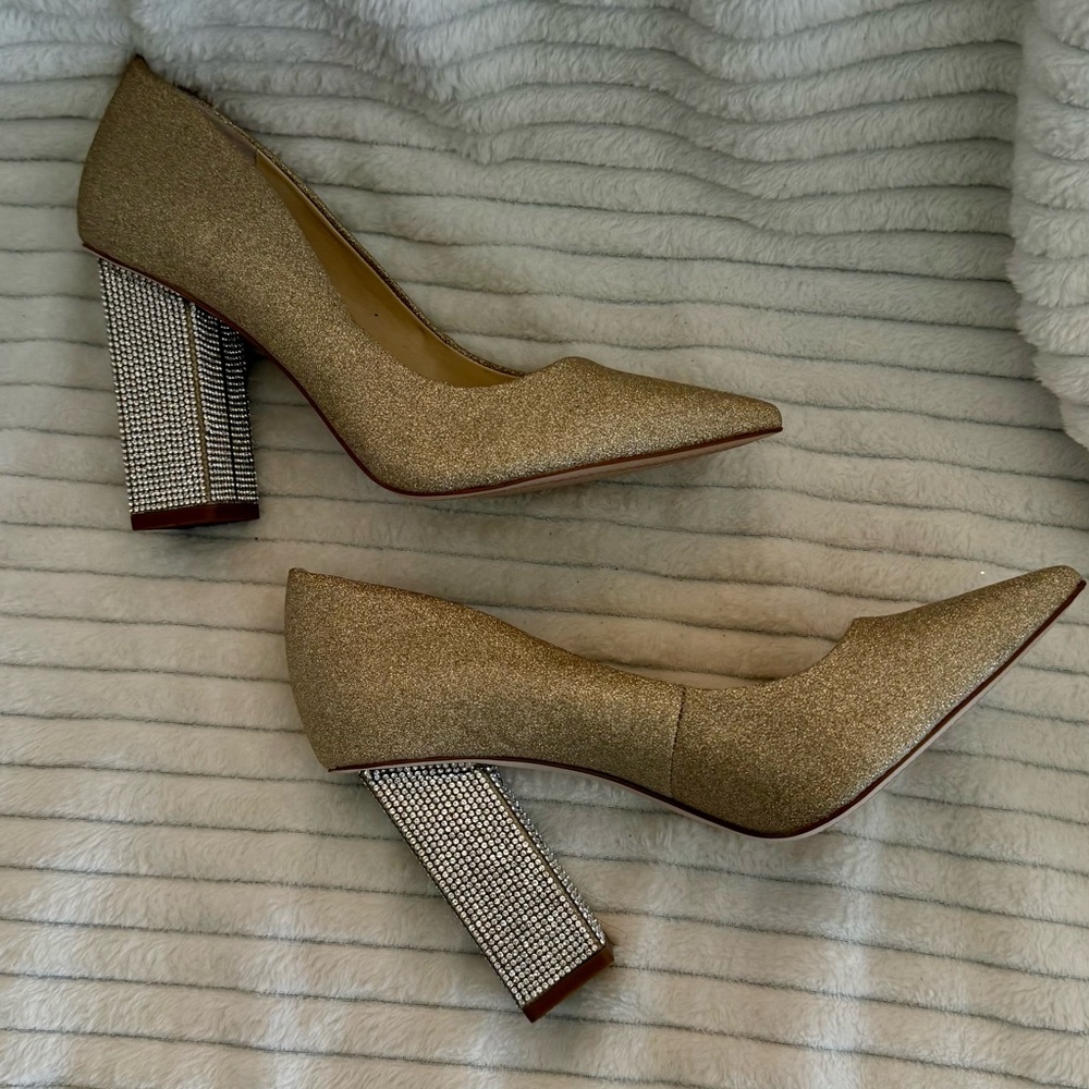 Jessica Simpson Welles Pump Rhinestone Heel Pointed Toe Stiletto Party Heels